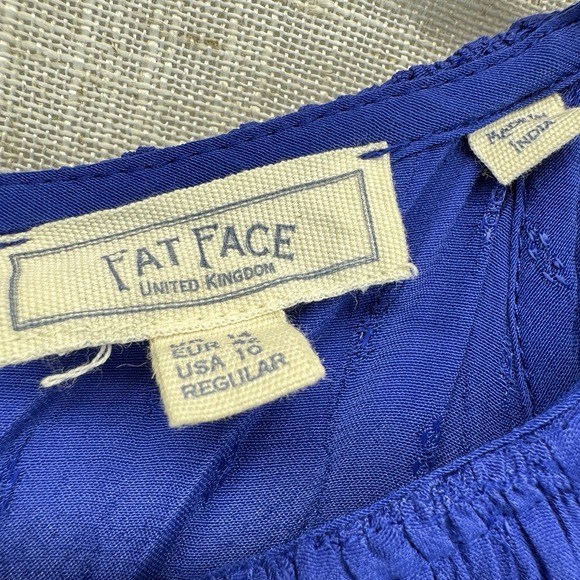 Fatface Taylor Knee Length Bright Royal Blue‎ Viscose Dress 10 - Picture 7 of 12